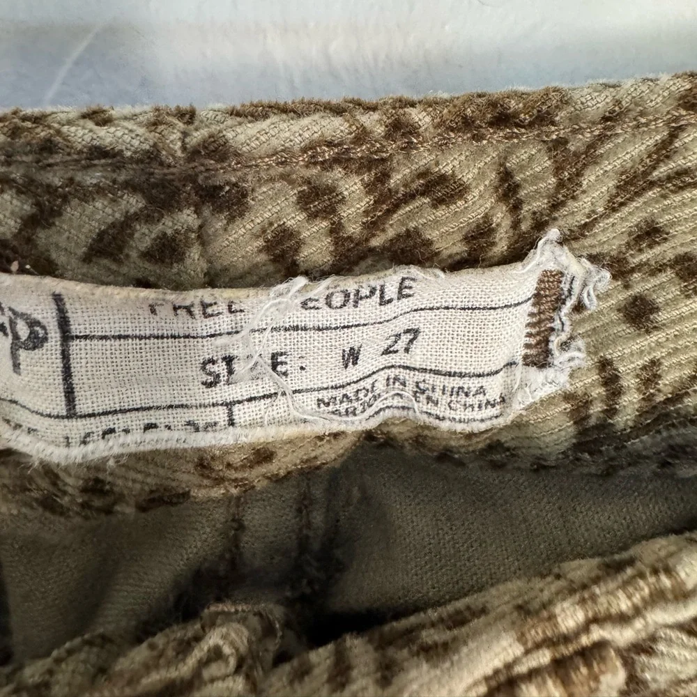 Free People Ditsy Floral Corduroy Cord Trouser Skinny Pants size 27